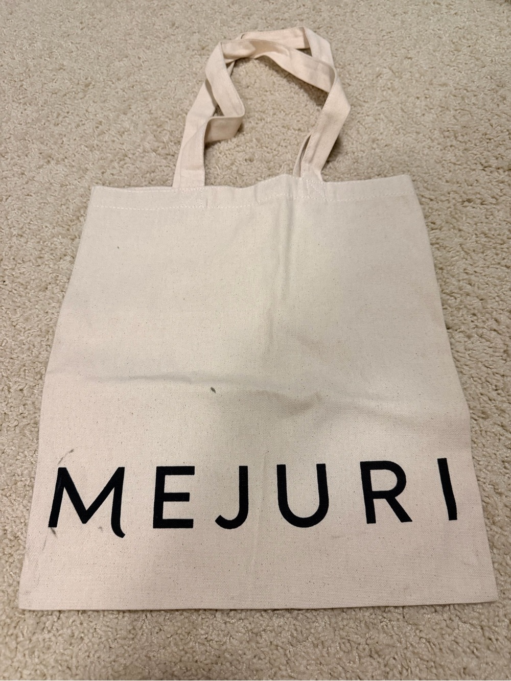Mejuri Natural Canvas Tote with Black Logo